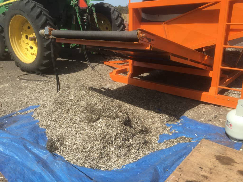 Hemp hurd after decorticating